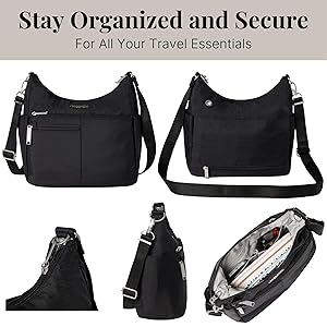Baggallini Womens Securtex® Anti-theft Free Time Crossbody